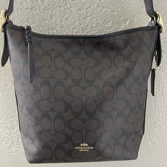 COACH VAL DUFFLE WOMEN'S SIGNATURE CANVAS/PEBBLE LEATHER CROSSBODY BAG NWOT - Picture 2 of 14